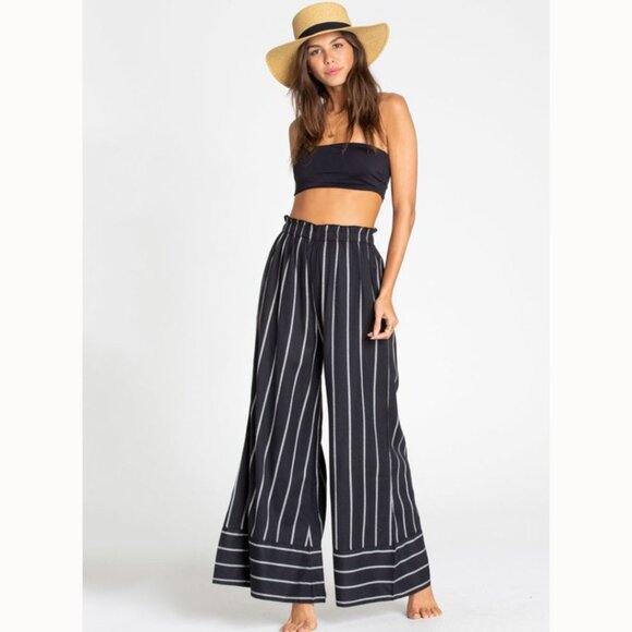 Coastal | I.N.C. Navy Striped Palazzo Pants | Cottagecore Nautical Heritage - Picture 3 of 10